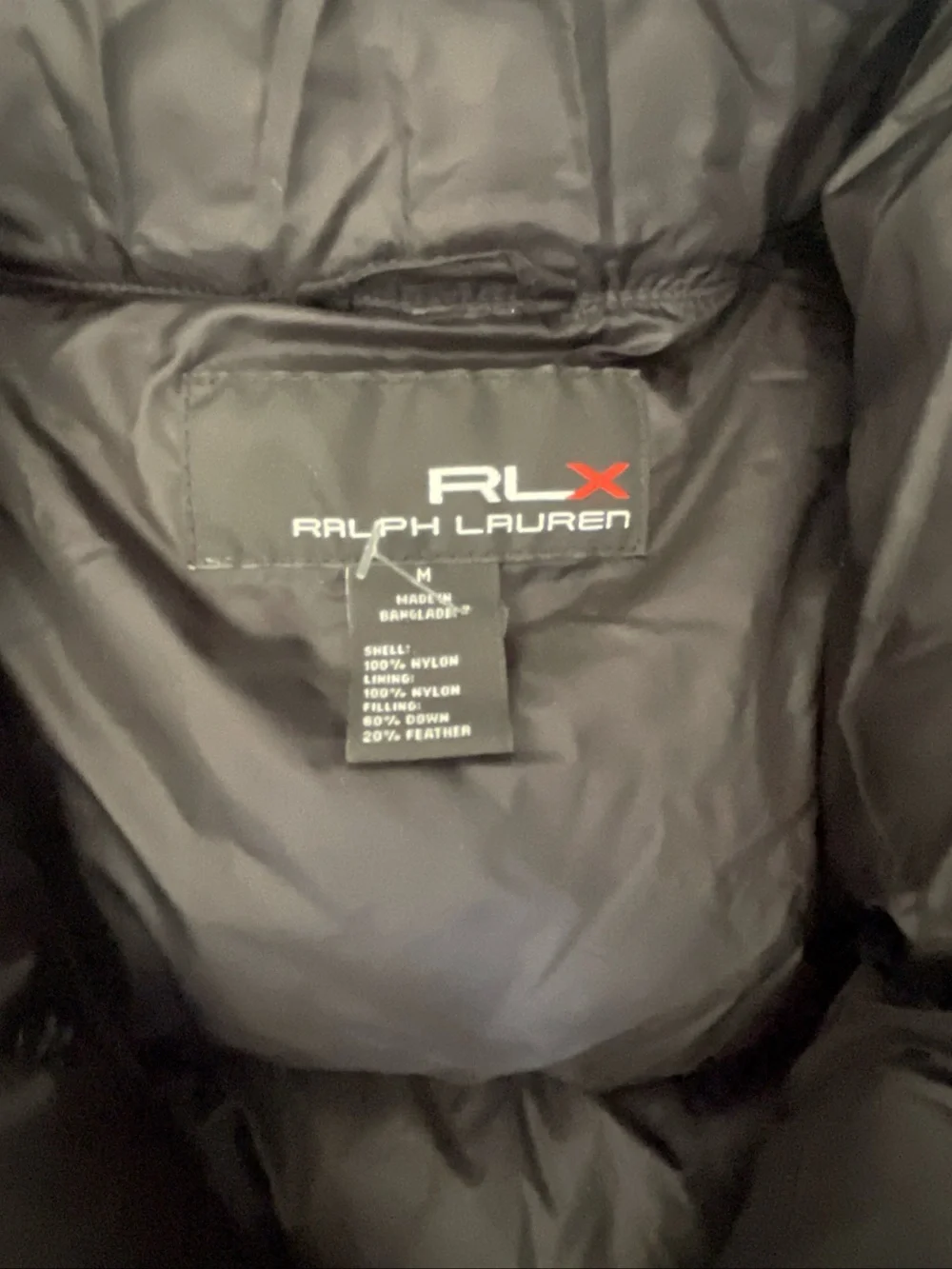 RLX Ralph Lauren Black Quilted Down Puffer Jacket Size M